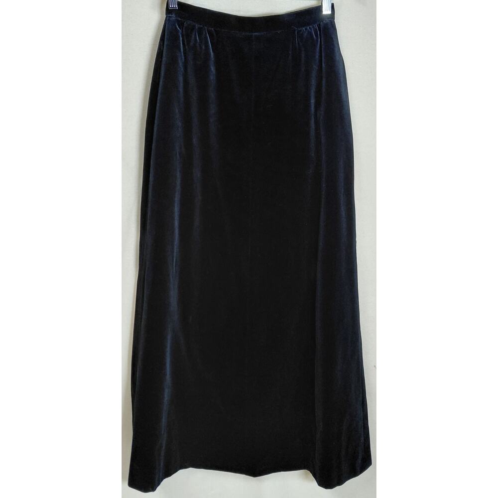 Jaeger Black Cotton Skirt Solid Lined Size 12